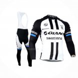 2014 Maillot Cyclisme Giant Shimano Noir Blanc Manches Longues Et Cuissard