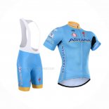 2015 Maillot Cyclisme Astana Bleu Clair Manches Courtes Et Cuissard