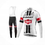2016 Maillot Cyclisme Giant Alpecin Noir Blanc Manches Longues Et Cuissard