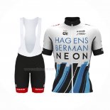 2017 Maillot Cyclisme Axeon Hagens Berman Blanc Noir Manches Courtes Et Cuissard