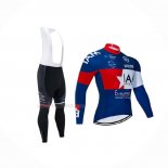 2020 Maillot Cyclisme IAM Blanc Rouge Bleu Manches Longues Et Cuissard