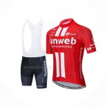 2020 Maillot Cyclisme Sunweb Rouge Blanc Manches Courtes Et Cuissard