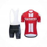 2020 Maillot Cyclisme Sunweb Rouge Manches Courtes Et Cuissard