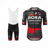 2023 Maillot Cyclisme Bora-Hansgrone Noir Rouge Manches Courtes Et Cuissard