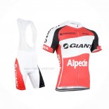 2015 Maillot Cyclisme Giant Alpecin Rouge Blanc Manches Courtes Et Cuissard