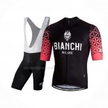 2019 Maillot Cyclisme Bianchi Milano Conca Noir Rouge Manches Courtes Et Cuissard