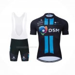 2021 Maillot Cyclisme DSM Bleu Noir Manches Courtes Et Cuissard