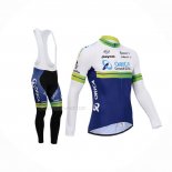 2014 Maillot Cyclisme Orica GreenEDGE Blanc Bleu Manches Longues Et Cuissard