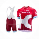 2016 Maillot Cyclisme Katusha Alpecin Blanc Rouge Manches Courtes Et Cuissard