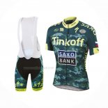 2016 Maillot Cyclisme Tinkoff Saxo Bank Jaune Vert Manches Courtes Et Cuissard