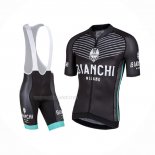 2017 Maillot Cyclisme Bianchi Milano Azur Noir Manches Courtes Et Cuissard