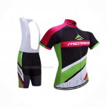 2017 Maillot Cyclisme Merida Rouge Vert Manches Courtes Et Cuissard