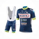 2017 Maillot Cyclisme Wanty Groupe Gobert Bleu Manches Courtes Et Cuissard