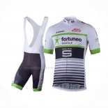 2018 Maillot Cyclisme Fortuneo Samsic Blanc Manches Courtes Et Cuissard