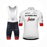 2018 Maillot Cyclisme Trek Segafredo Tour De France Blanc Rouge Manches Courtes Et Cuissard