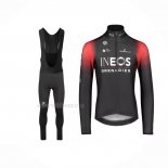 2022 Maillot Cyclisme INEOS Grenadiers Rouge Noir Manches Longues Et Cuissard