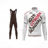 2023 Maillot Cyclisme Ag2r La Mondiale Blanc Manches Longues Et Cuissard