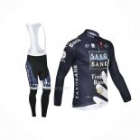 2013 Maillot Cyclisme Tinkoff Saxo Bank Bleu Blanc Manches Longues Et Cuissard