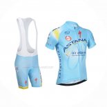 2014 Maillot Cyclisme Astana Bleu Clair Manches Courtes Et Cuissard