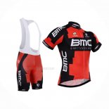 2015 Maillot Cyclisme BMC Noir Orange Manches Courtes Et Cuissard
