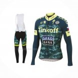 2016 Maillot Cyclisme Tinkoff Saxo Bank Jaune Vert Manches Longues Et Cuissard