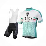 2018 Maillot Cyclisme Bianchi Attone Blanc Vert Manches Courtes Et Cuissard