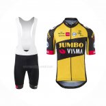 2021 Maillot Cyclisme Jumbo Visma Jaune Manches Courtes Et Cuissard