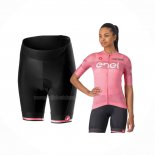 2024 Maillot Cyclisme Femme Giro D'italie Rose Manches Courtes Et Cuissard