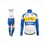 2018 Maillot Cyclisme Sport Vlaanderen-baloise Bleu Blanc Jaune Manches Longues Et Cuissard