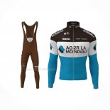 2019 Maillot Cyclisme Ag2r La Mondiale Noir Blanc Bleu Manches Longues Et Cuissard
