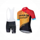 2020 Maillot Cyclisme Bahrain Mclaren Rouge Orange Noir Manches Courtes Et Cuissard
