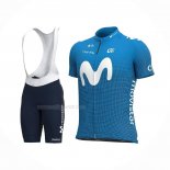 2021 Maillot Cyclisme Movistar Bleu Manches Courtes Et Cuissard