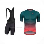 2021 Maillot Cyclisme Pearl Izumi Vert Rose Manches Courtes Et Cuissard