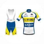 2021 Maillot Cyclisme Sport Vlaanderen-baloise Bleu Blanc Jaune Manches Courtes Et Cuissard