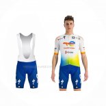 2022 Maillot Cyclisme Direct Energie Blanc Jaune Bleu Manches Courtes Et Cuissard