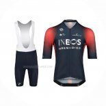 2022 Maillot Cyclisme INEOS Grenadiers Rouge Bleu Manches Courtes Et Cuissard