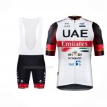 2022 Maillot Cyclisme UAE Noir Blanc Rouge Manches Courtes Et Cuissard