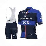 2023 Maillot Cyclisme Groupama-FDJ Bleu Manches Courtes Et Cuissard