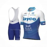 2023 Maillot Cyclisme Jayco Alula Bleu Blanc Manches Courtes Et Cuissard