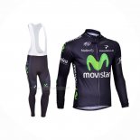 2013 Maillot Cyclisme Movistar Noir Manches Longues Et Cuissard
