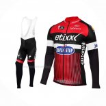 2016 Maillot Cyclisme Etixx Quick Step Rouge Noir Manches Longues Et Cuissard