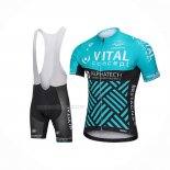 2018 Maillot Cyclisme Vital Concept Alphatech Bleu Noir Manches Courtes Et Cuissard