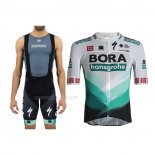 2021 Maillot Cyclisme Bora-Hansgrone Blanc Vert Noir Manches Courtes Et Cuissard
