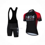 2022 Maillot Cyclisme INEOS Grenadiers Noir Rouge Manches Courtes Et Cuissard