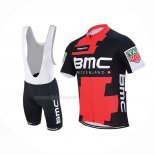 2017 Maillot Cyclisme BMC Rouge Noir Manches Courtes Et Cuissard