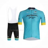 2020 Maillot Cyclisme Astana Jaune Bleu Manches Courtes Et Cuissard