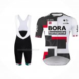 2022 Maillot Cyclisme Bora-Hansgrone Noir Blanc Manches Courtes Et Cuissard