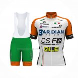 2017 Maillot Cyclisme Bardiani Csf Blanc Vert Manches Courtes Et Cuissard