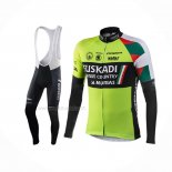 2017 Maillot Cyclisme Euskadi Noir Vert Manches Longues Et Cuissard