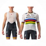 2022 Maillot Cyclisme UCI Deceuninck Quick Step Blanc Manches Courtes Et Cuissard